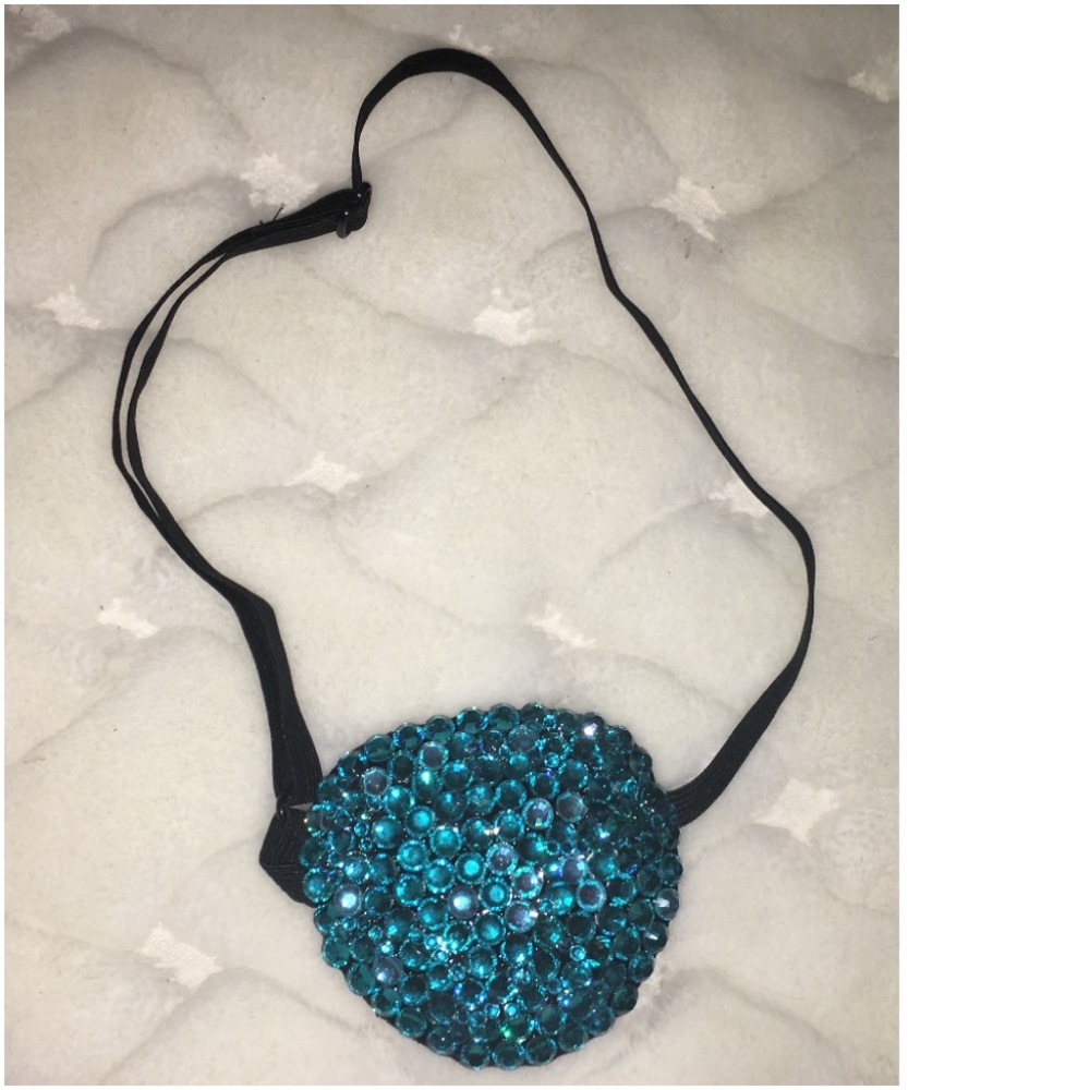 Blue Zircon Crystal Medical Eye Patch Cover Up